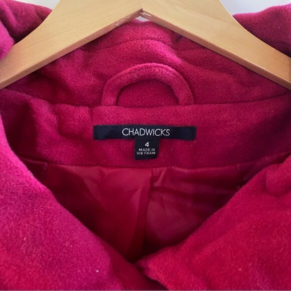 Chadwicks pink wool pea coat size 4 - Picture 4 of 6